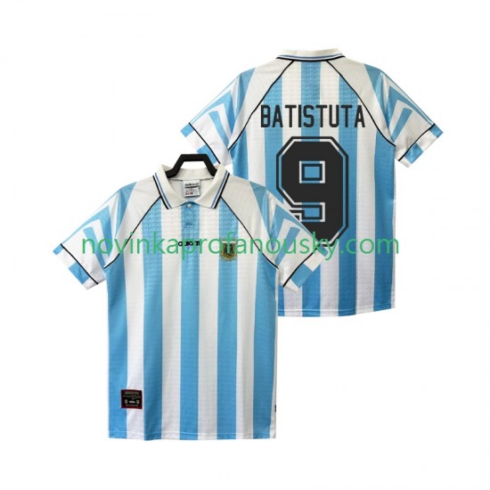 Argentina Dres BATISTUTA 9 1996 1997 Retro Domácí Fotbalové Dresy pro Muže Krátký rukáv