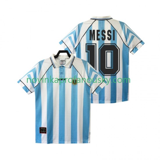Argentina Dres Lionel Messi 10 1996 1997 Retro Domácí Fotbalové Dresy pro Muže Krátký rukáv