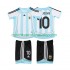 Argentina Dres RIQUELME 10 2007 Retro Domácí Fotbalové Dresy pro Děti 2006 Krátký rukáv