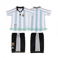 Argentina Dres Retro Domácí Fotbalové Dresy pro Děti 1998 Krátký rukáv