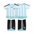 Argentina Dres 2007 Retro Domácí Fotbalové Dresy pro Děti 2006 Krátký rukáv