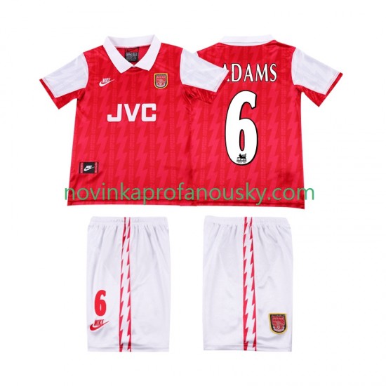 Arsenal Dres ADAMS 6 1996 Retro Domácí Fotbalové Dresy pro Děti 1994 Krátký rukáv