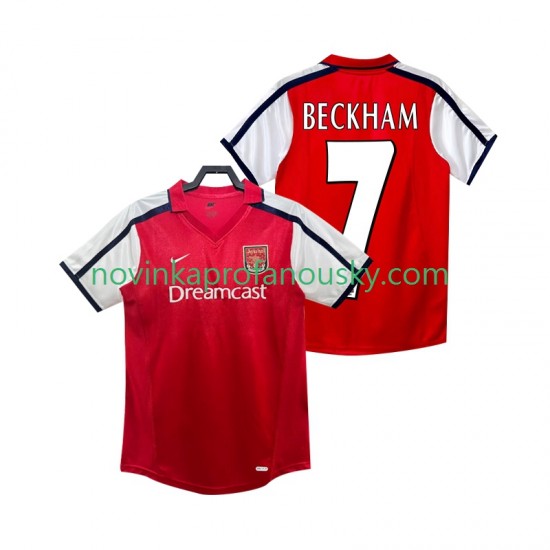 Arsenal Dres BECKHAM 7 2001 Retro Domácí Fotbalové Dresy pro Muže 2002 Krátký rukáv
