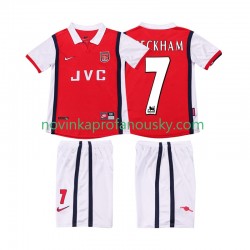 Arsenal Dres BECKHAM 7 Retro Domácí Fotbalové Dresy pro Děti 1998 1999 Krátký rukáv