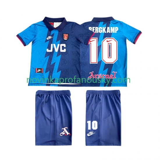 Arsenal Dres BERGKAMP 10 1995 1996 Retro Venkovní Fotbalové Dresy pro Děti Krátký rukáv