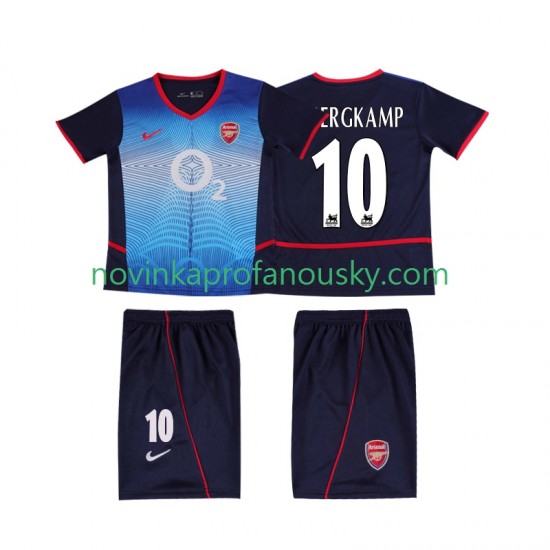 Arsenal Dres BERGKAMP 10 Retro Venkovní Fotbalové Dresy pro Děti 2004 2002 Krátký rukáv