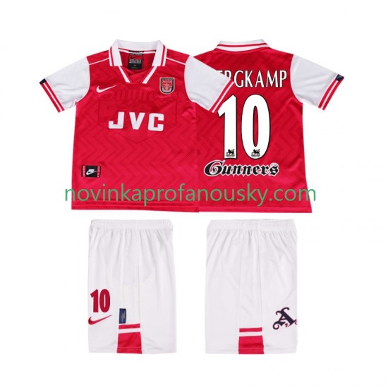 Arsenal Dres BERGKAMP 10 1996 1997 Retro Domácí Fotbalové Dresy pro Děti Krátký rukáv