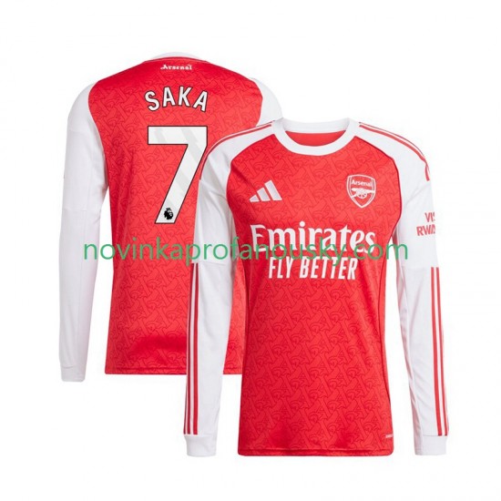 Arsenal Dres Bukayo Saka 7 Domácí Fotbalové Dresy pro Muže 2025-2026 Dlouhý rukáv