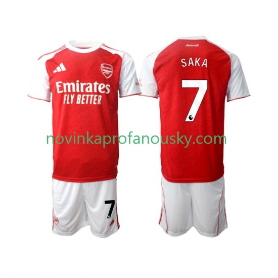 Arsenal Dres Bukayo Saka 7 Domácí Fotbalové Dresy pro Děti 2025-2026 Krátký rukáv