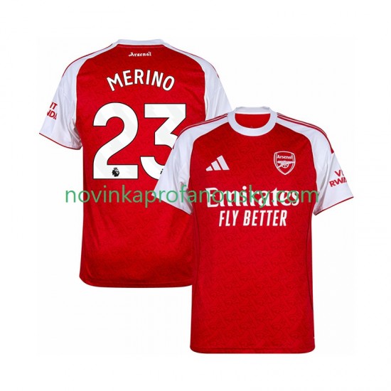 Arsenal Dres Merino 23 Domácí Fotbalové Dresy pro Muže 2025-2026 Krátký rukáv