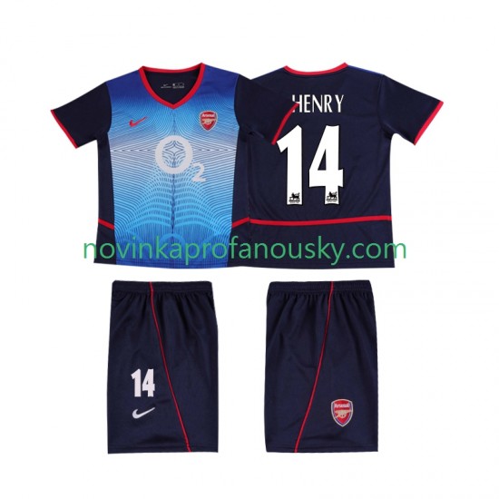 Arsenal Dres Thierry Henry 14 Retro Venkovní Fotbalové Dresy pro Děti 2004 2002 Krátký rukáv