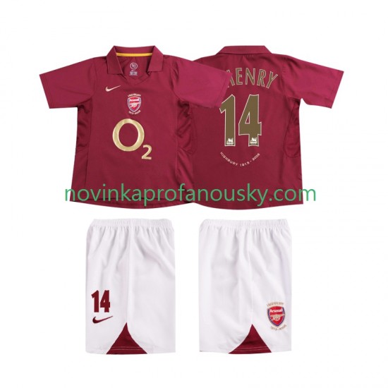 Arsenal Dres Thierry Henry 14 2005 Retro Domácí Fotbalové Dresy pro Děti 2006 Krátký rukáv