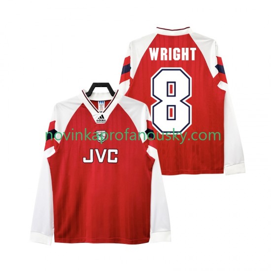 Arsenal Dres WRIGHT 8 192 Retro Domácí Fotbalové Dresy pro Muže 1994 Dlouhý rukáv