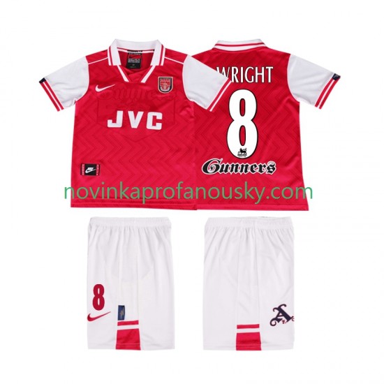 Arsenal Dres WRIGHT 8 1996 1997 Retro Domácí Fotbalové Dresy pro Děti Krátký rukáv