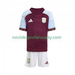 Aston Villa Dres Domácí Fotbalové Dresy pro Děti 2025-2026 Krátký rukáv