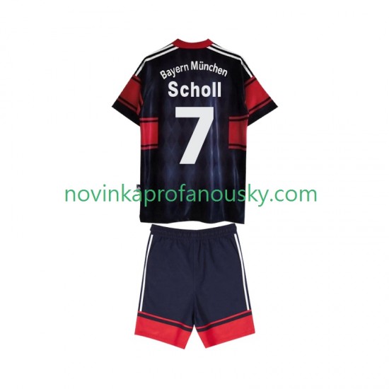 FC Bayern Mnichov Dres Scholl 7 1997 Retro Domácí Fotbalové Dresy pro Děti 1999 Krátký rukáv