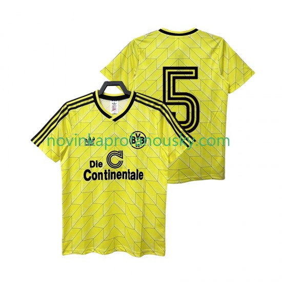 Borussia Dortmund Dres 5 1988 1989 Retro Domácí Fotbalové Dresy pro Muže Krátký rukáv