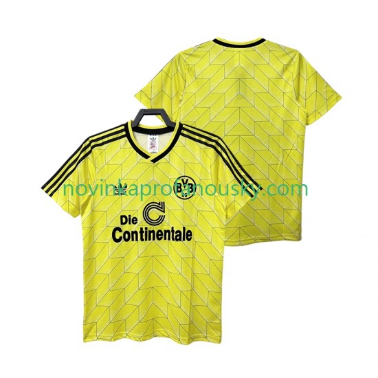 Borussia Dortmund Dres 1988 1989 Retro Domácí Fotbalové Dresy pro Muže Krátký rukáv