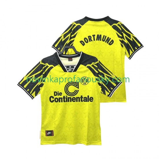 Borussia Dortmund Dres 1995 Retro Domácí Fotbalové Dresy pro Muže 1994 Krátký rukáv