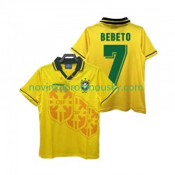 Brazílie Dres BEBETO 7 Retro Domácí Fotbalové Dresy pro Muže 1994 Krátký rukáv