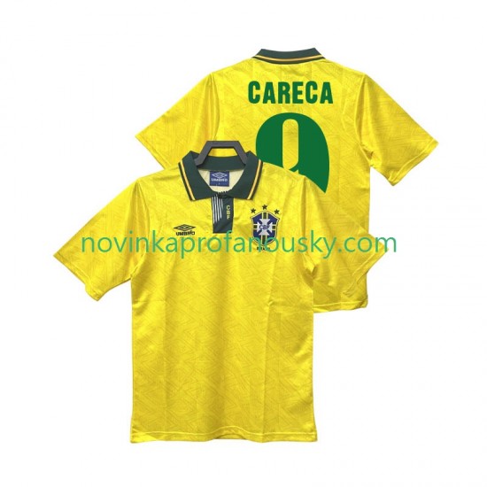 Brazílie Dres CARECA 9 1991 1993 Retro Domácí Fotbalové Dresy pro Muže Krátký rukáv