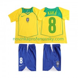 Brazílie Dres KAKA 8 Retro Domácí Fotbalové Dresy pro Děti 2004 Krátký rukáv