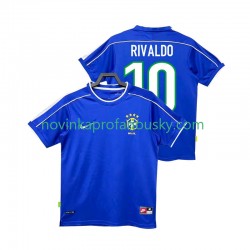 Brazílie Dres RIVALDO 10 Retro Venkovní Fotbalové Dresy pro Muže 1998 Krátký rukáv