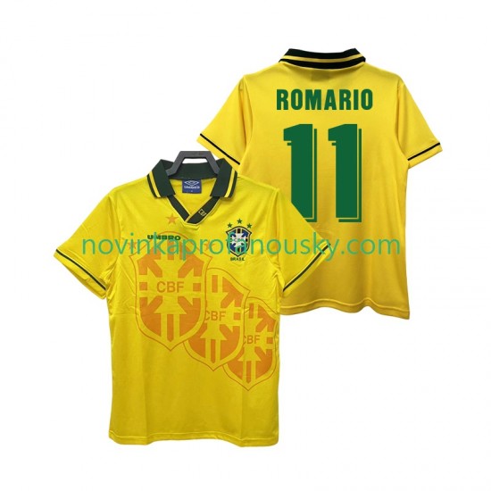 Brazílie Dres ROMARIO 11 Retro Domácí Fotbalové Dresy pro Muže 1994 Krátký rukáv