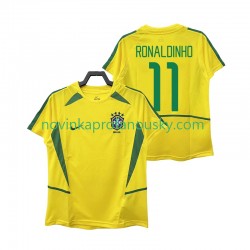 Brazílie Dres RONALDINHO 11 Retro Domácí Fotbalové Dresy pro Muže 2002 Krátký rukáv
