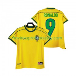 Brazílie Dres RONALDO 9 Retro Domácí Fotbalové Dresy pro Muže 1998 Krátký rukáv