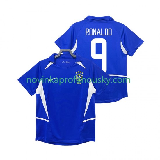 Brazílie Dres Ronaldo 9 Retro Venkovní Fotbalové Dresy pro Muže 2002 Krátký rukáv