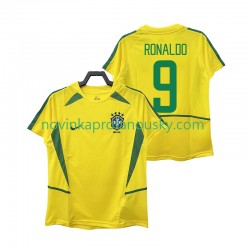 Brazílie Dres Ronaldo 9 Retro Domácí Fotbalové Dresy pro Muže 2002 Krátký rukáv