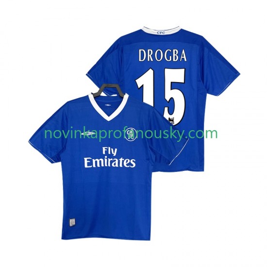 Chelsea Dres DROGBA 15 2003 2005 Retro Domácí Fotbalové Dresy pro Muže Krátký rukáv