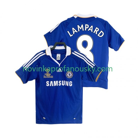 Chelsea Dres LAMPARD 8 2007 Retro Domácí Fotbalové Dresy pro Muže 2008 Krátký rukáv