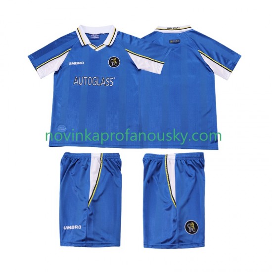 Chelsea Dres 1997 Retro Domácí Fotbalové Dresy pro Děti 1999 Krátký rukáv