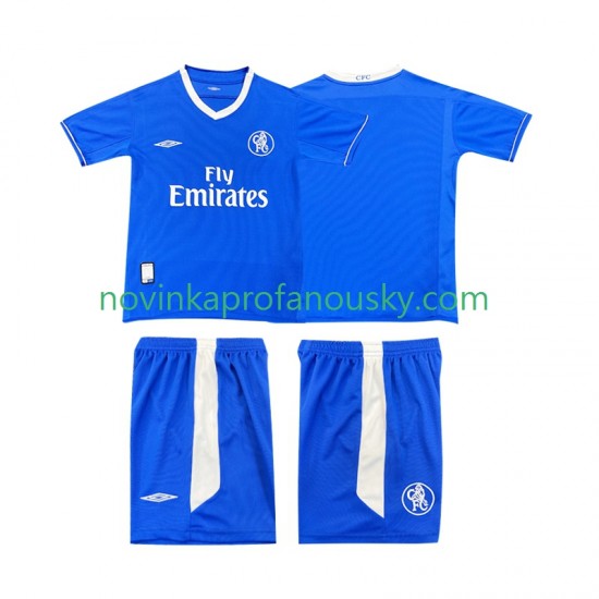 Chelsea Dres 2003 2005 Retro Domácí Fotbalové Dresy pro Děti Krátký rukáv