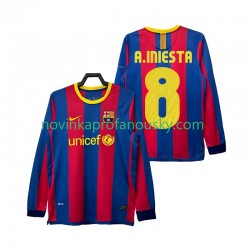 FC Barcelona Dres A INIESTA 8 Retro Domácí Fotbalové Dresy pro Muže 2011 2010 Dlouhý rukáv