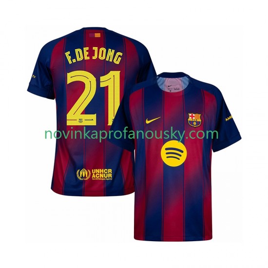 FC Barcelona Dres Frenkie de Jong 21 Champions League Domácí Fotbalové Dresy pro Muže 2025-2026 Krátký rukáv