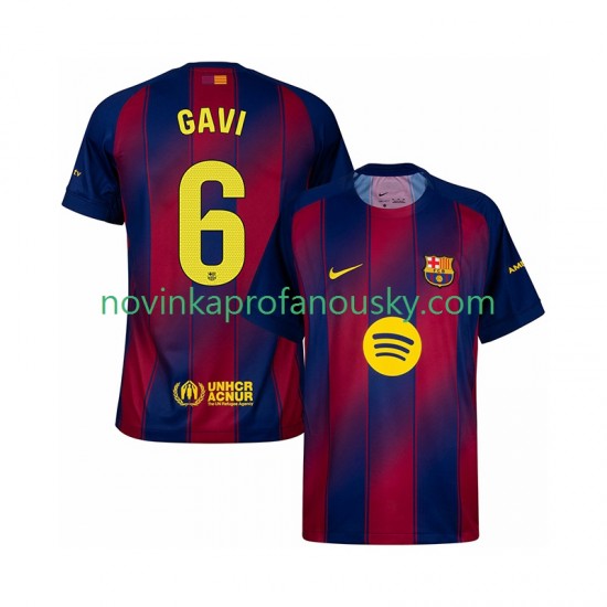 FC Barcelona Dres Gavi 6 Domácí Fotbalové Dresy pro Muže 2025-2026 Krátký rukáv