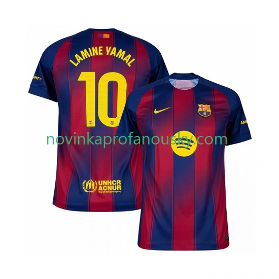 FC Barcelona Dres Lamine Yamal 10 Domácí Fotbalové Dresy pro Muže 2025-2026 Krátký rukáv