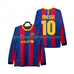 FC Barcelona Dres Lionel Messi 10 Retro Domácí Fotbalové Dresy pro Muže 2011 2010 Dlouhý rukáv