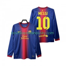 FC Barcelona Dres Lionel Messi 10 2012 2013 Retro Domácí Fotbalové Dresy pro Muže Dlouhý rukáv