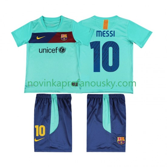 FC Barcelona Dres Lionel Messi 10 Retro Venkovní Fotbalové Dresy pro Děti 2011 2010 Krátký rukáv