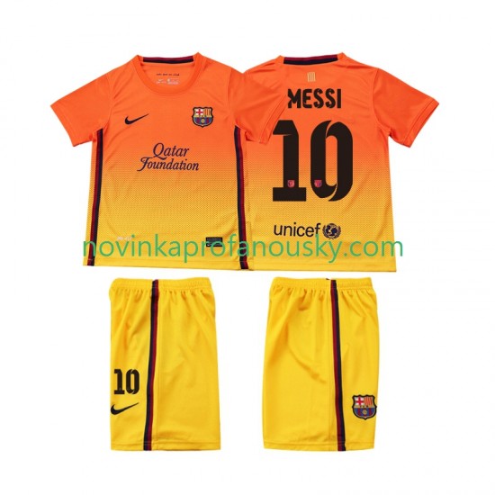 FC Barcelona Dres Lionel Messi 10 2012 2013 Retro Venkovní Fotbalové Dresy pro Děti Krátký rukáv