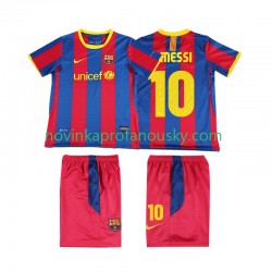 FC Barcelona Dres Lionel Messi 10 Retro Domácí Fotbalové Dresy pro Děti 2011 2010 Krátký rukáv