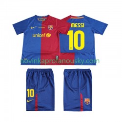 FC Barcelona Dres Lionel Messi 10 Champions League 2009 Retro Domácí Fotbalové Dresy pro Děti 2008 Krátký rukáv