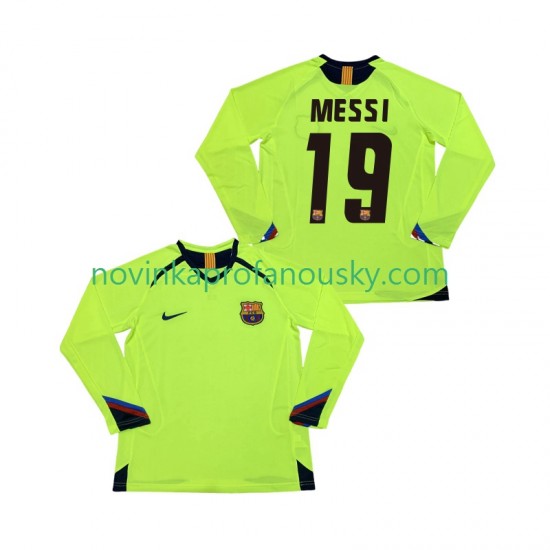 FC Barcelona Dres Lionel Messi 19 2005 Retro Venkovní Fotbalové Dresy pro Muže 2006 Dlouhý rukáv