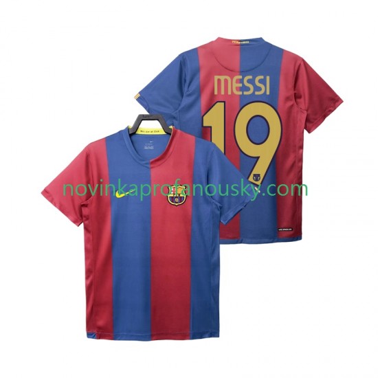 FC Barcelona Dres Lionel Messi 19 2007 Retro Domácí Fotbalové Dresy pro Muže 2006 Krátký rukáv