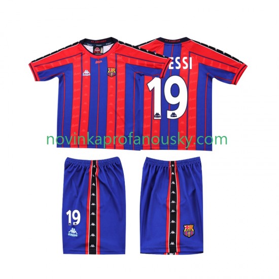 FC Barcelona Dres Lionel Messi 19 1997 Retro Domácí Fotbalové Dresy pro Děti 1998 Krátký rukáv