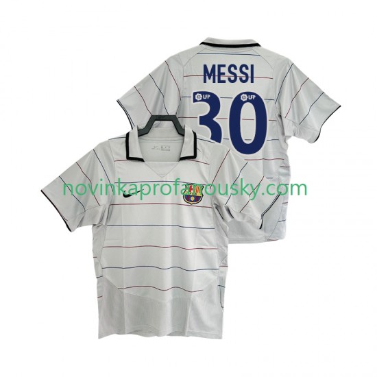 FC Barcelona Dres Lionel Messi 30 2003 Retro Venkovní Fotbalové Dresy pro Muže 2004 Krátký rukáv